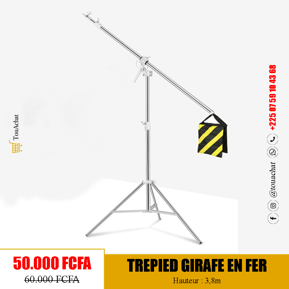 Trépied Girafe en fer de 3,8 mètres