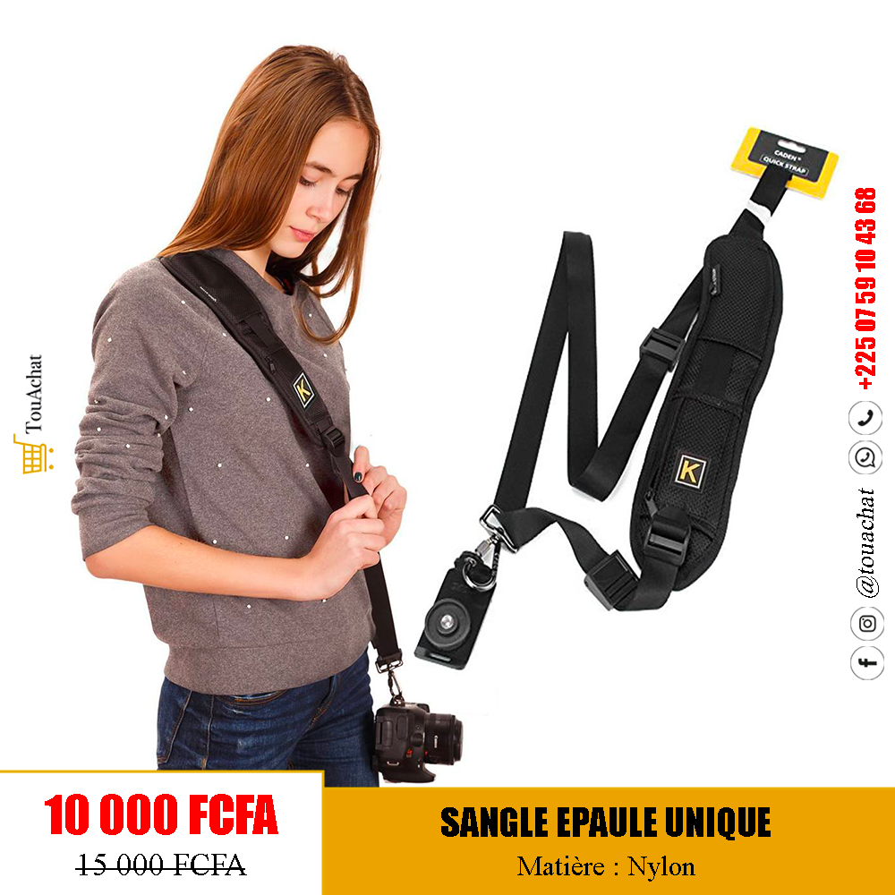 Sangle d'Épaule Unique pour Appareil Photo (Quick Strap) - Nylon Haute Résistance