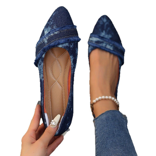Ballerine Jean - Bleu Délavé