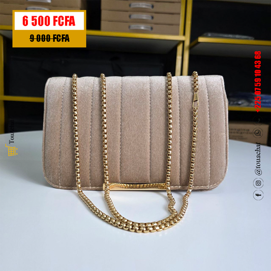 Pochette Velours - Jaune Or