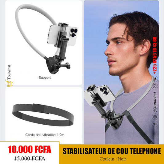 Stabilisateur de Cou pour Téléphone - Couleur Noir