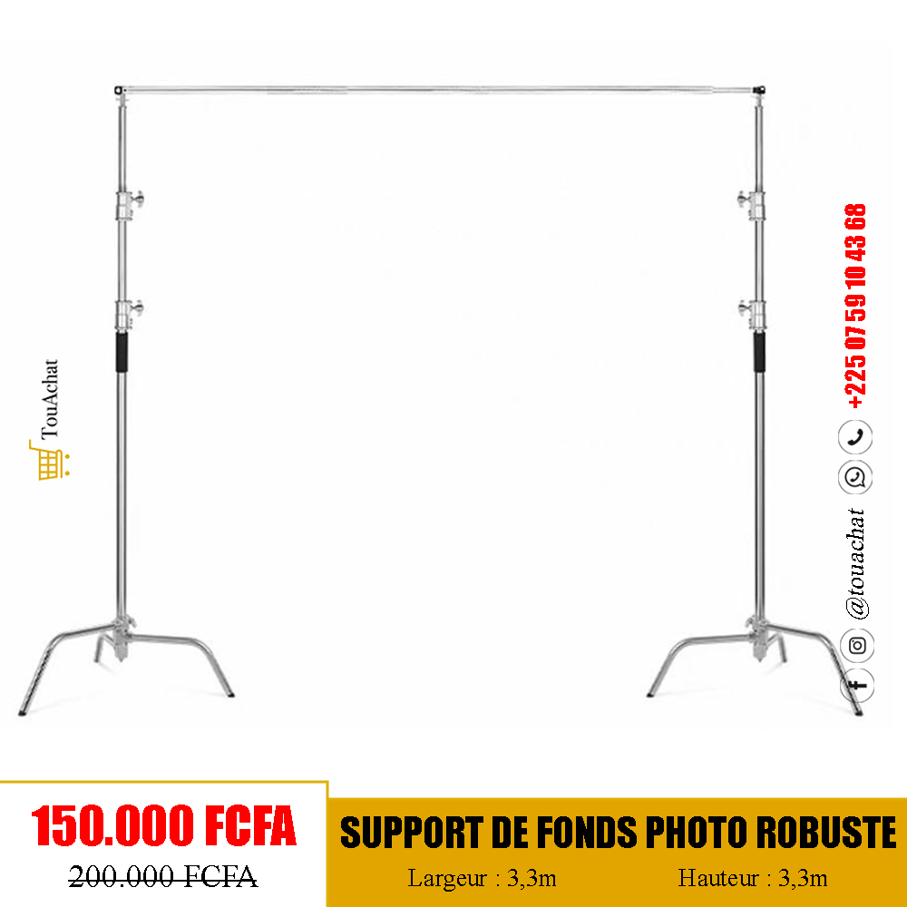 Support de Fonds Photographie Robuste de 3,3 mètres