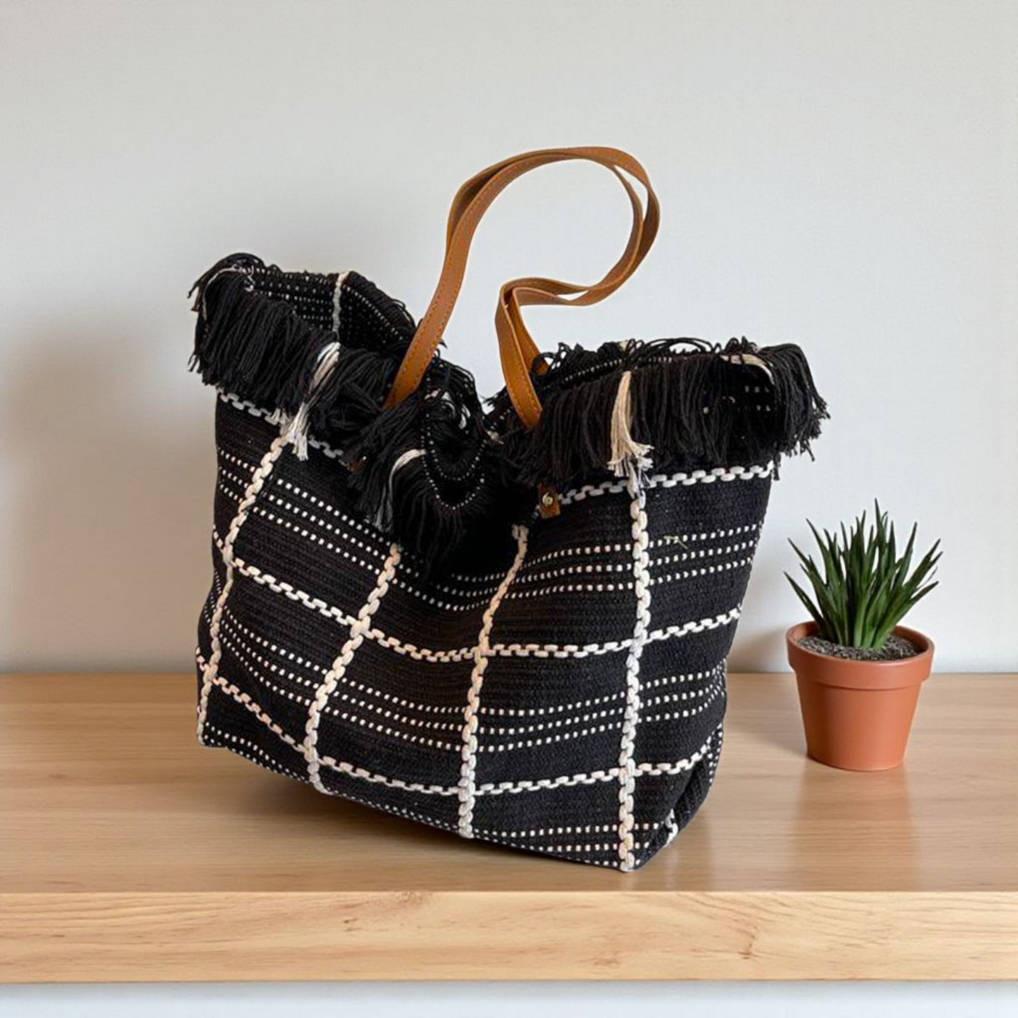 Sac Cabas Tissé - Noir