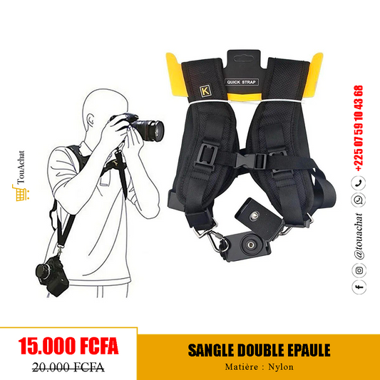 Sangle Double Épaule Ergonomique pour Appareil Photo