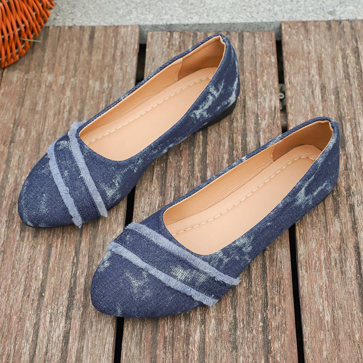 Ballerine Jean - Bleu Délavé