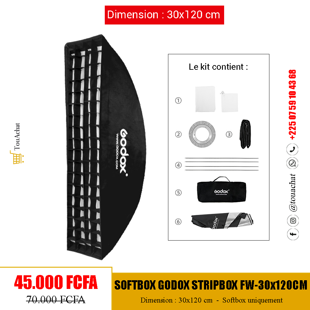 Softbox GODOX Stripbox FW-30x120cm