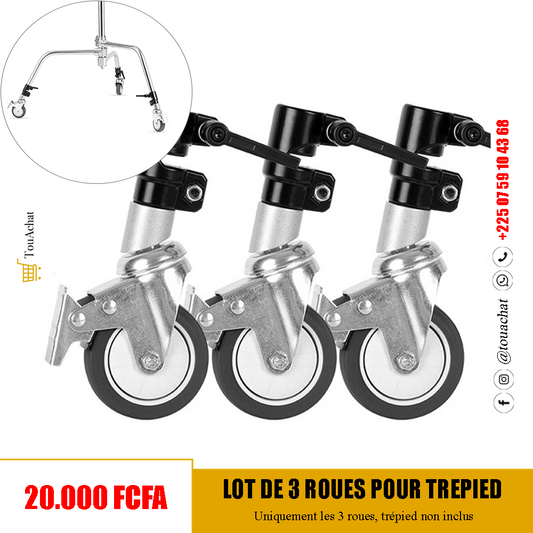Lot de 3 Roues pour Trépied