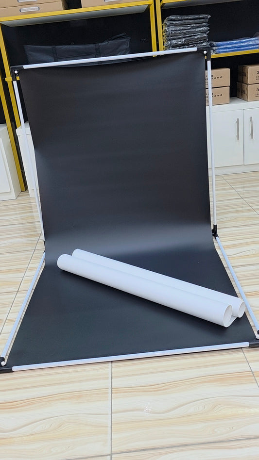 Support de Fonds + 2 Toiles PVC pour photographie d’articles