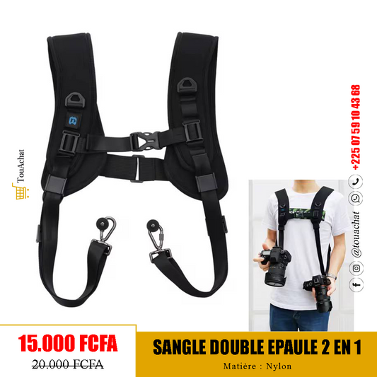 Sangle Double Épaule 2 en 1 pour Appareil Photo