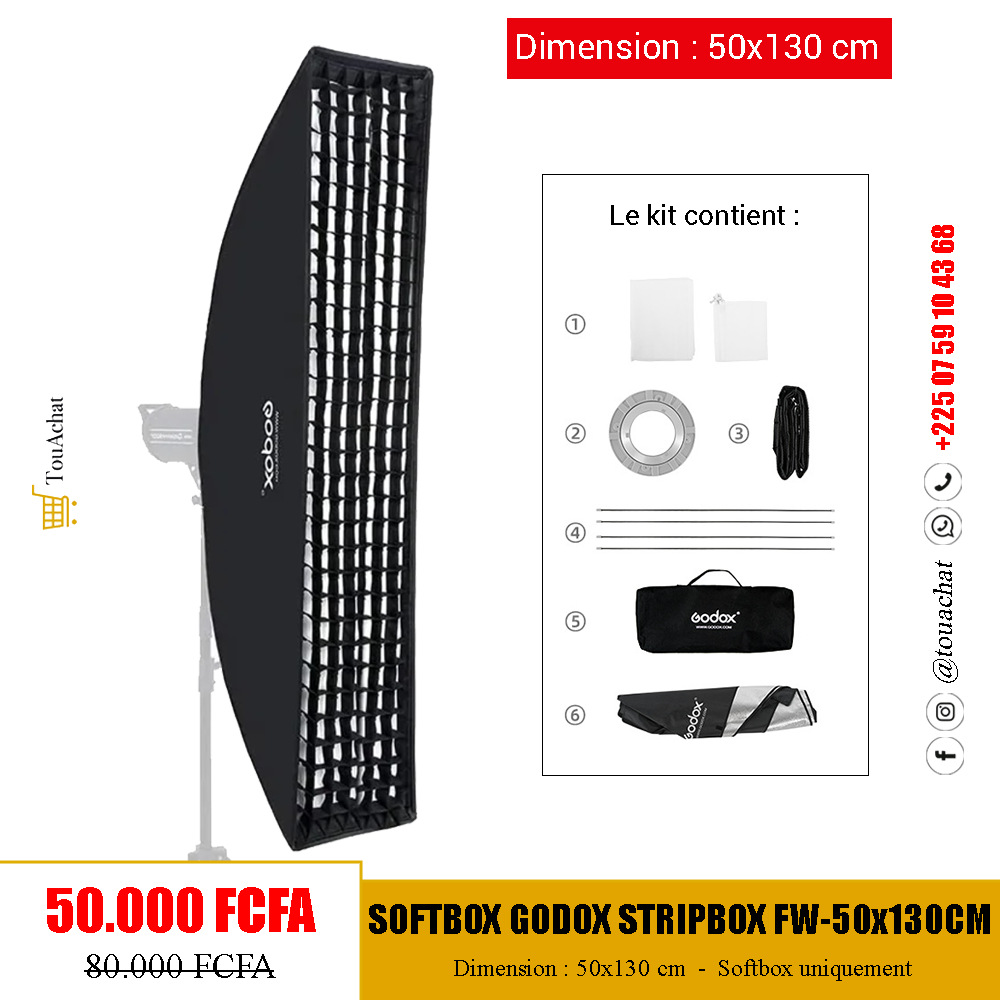 Softbox GODOX Stripbox FW-50x130cm