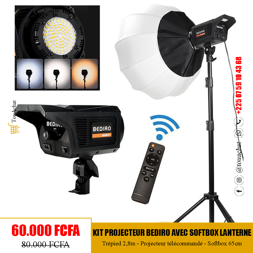 Kit Projecteur BEDIRO avec Softbox Lanterne