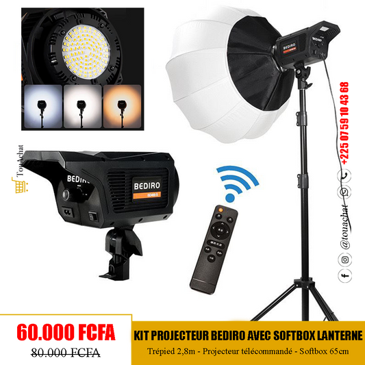Kit Projecteur BEDIRO avec Softbox Lanterne
