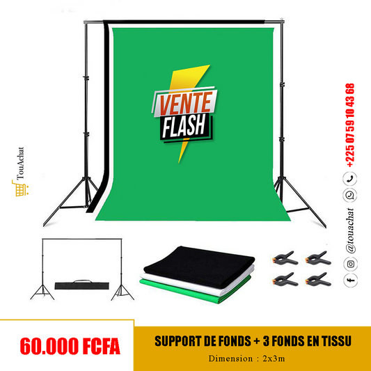 Support de Fonds + 3 Fonds en tissu