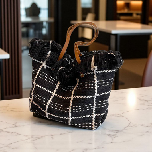 Sac Cabas Tissé - Noir