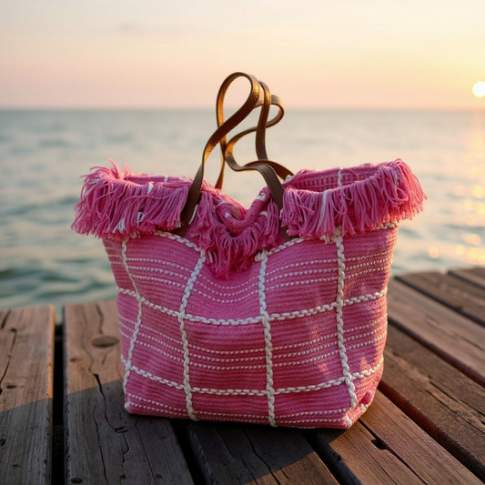 Sac Cabas Tissé - Rose