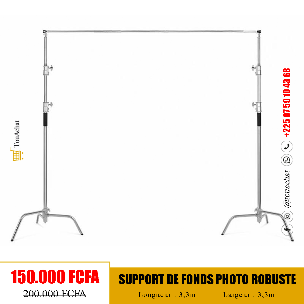 Support de Fonds Photographie Robuste de 3,3 mètres