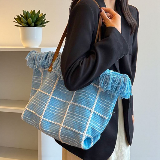 Sac Cabas Tissé - Bleu