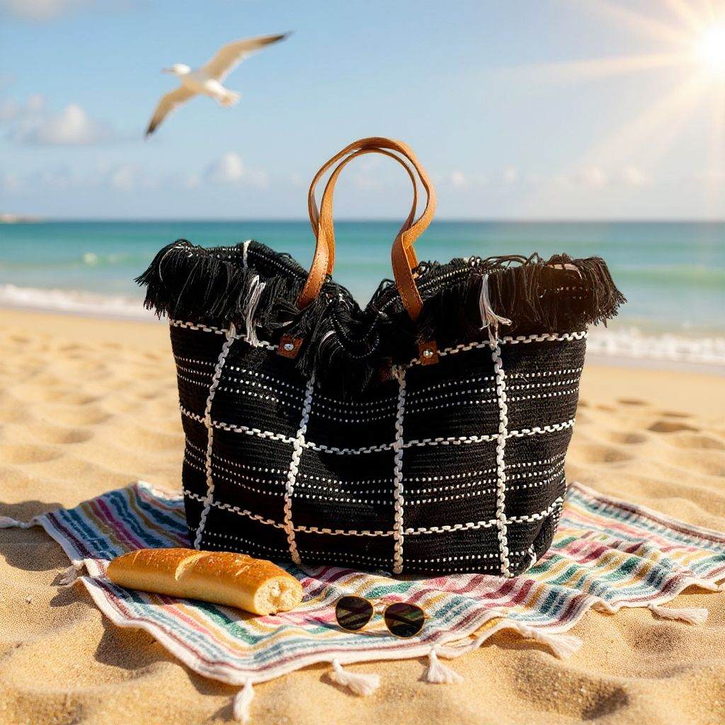 Sac Cabas Tissé - Noir