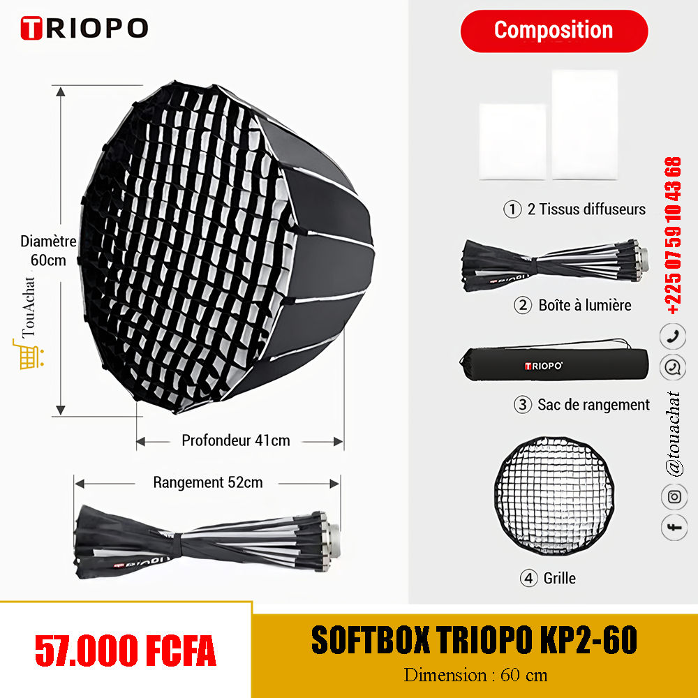 Softbox TRIOPO KP2-60