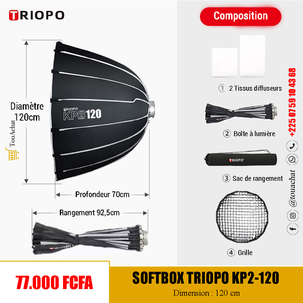 Softbox TRIOPO KP2-120